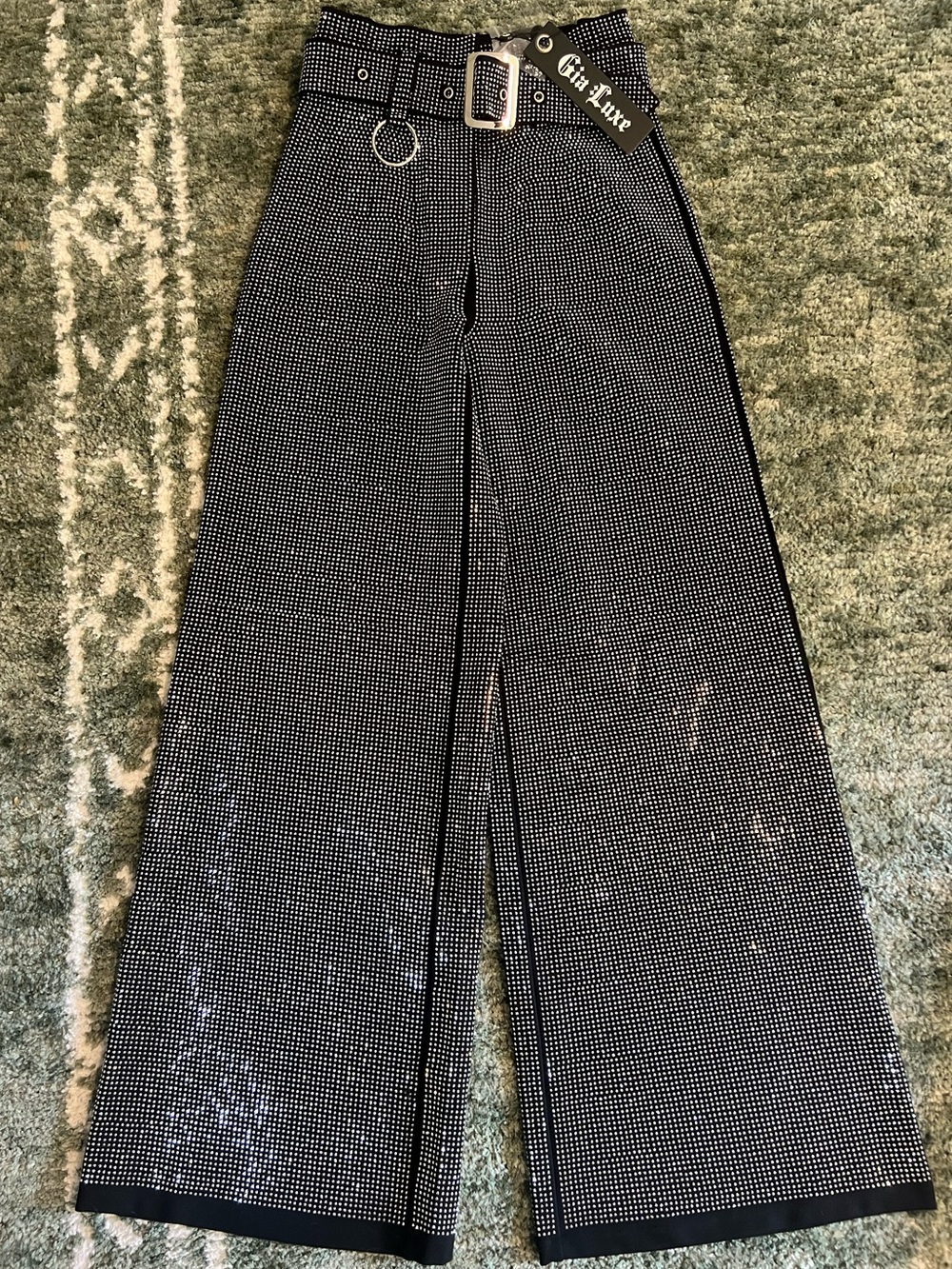 NWT I.AM.GIA Aurora Rhinestone Black Pants Size XS